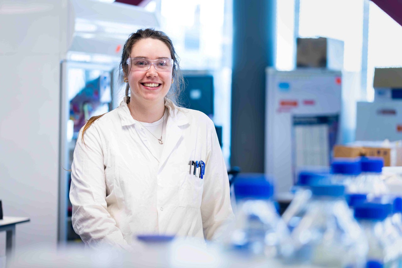 University of Canterbury student Sophie Jamieson in a plant-science setting.