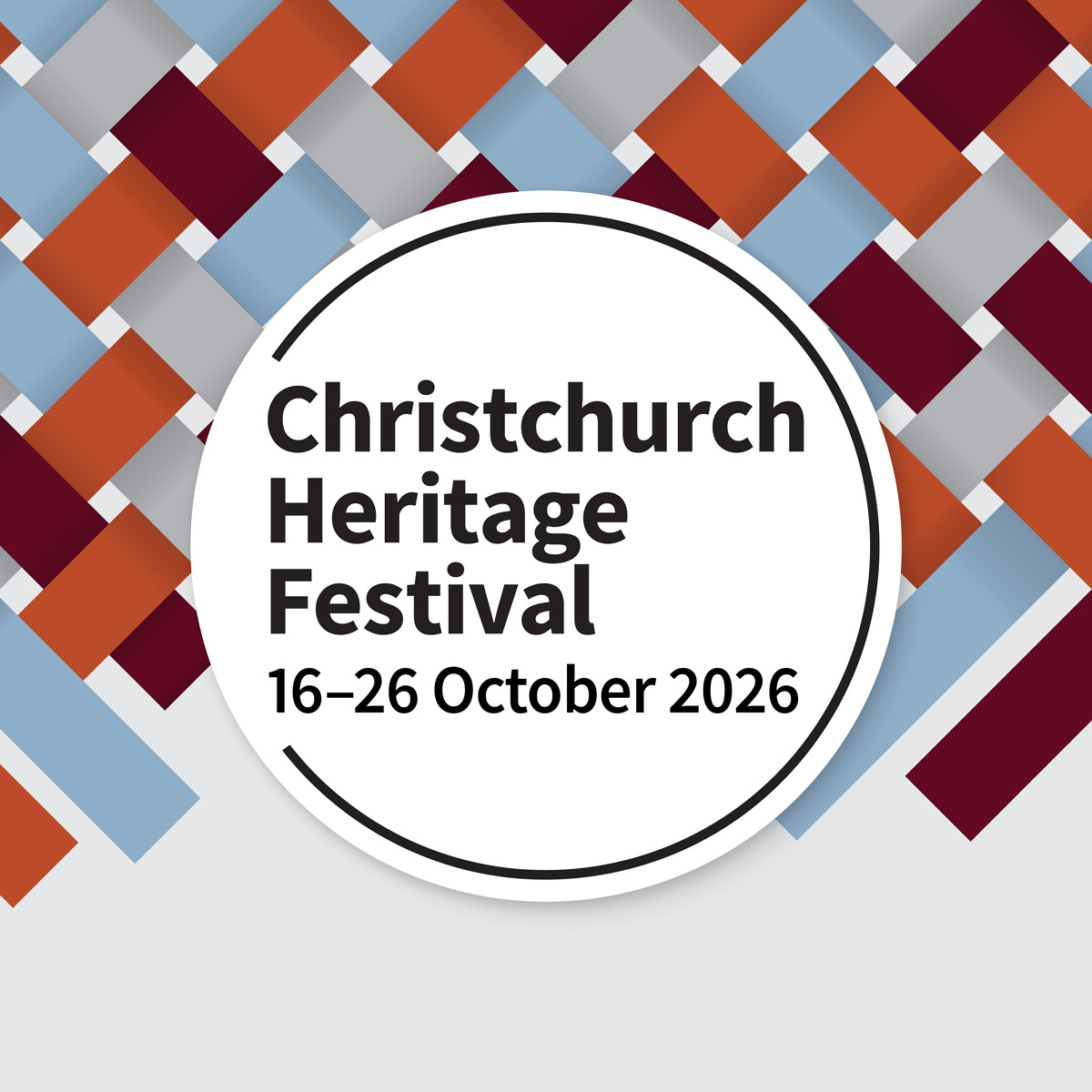 Christchurch Heritage Festival 2026 graphic for The Arts Centre programme.
