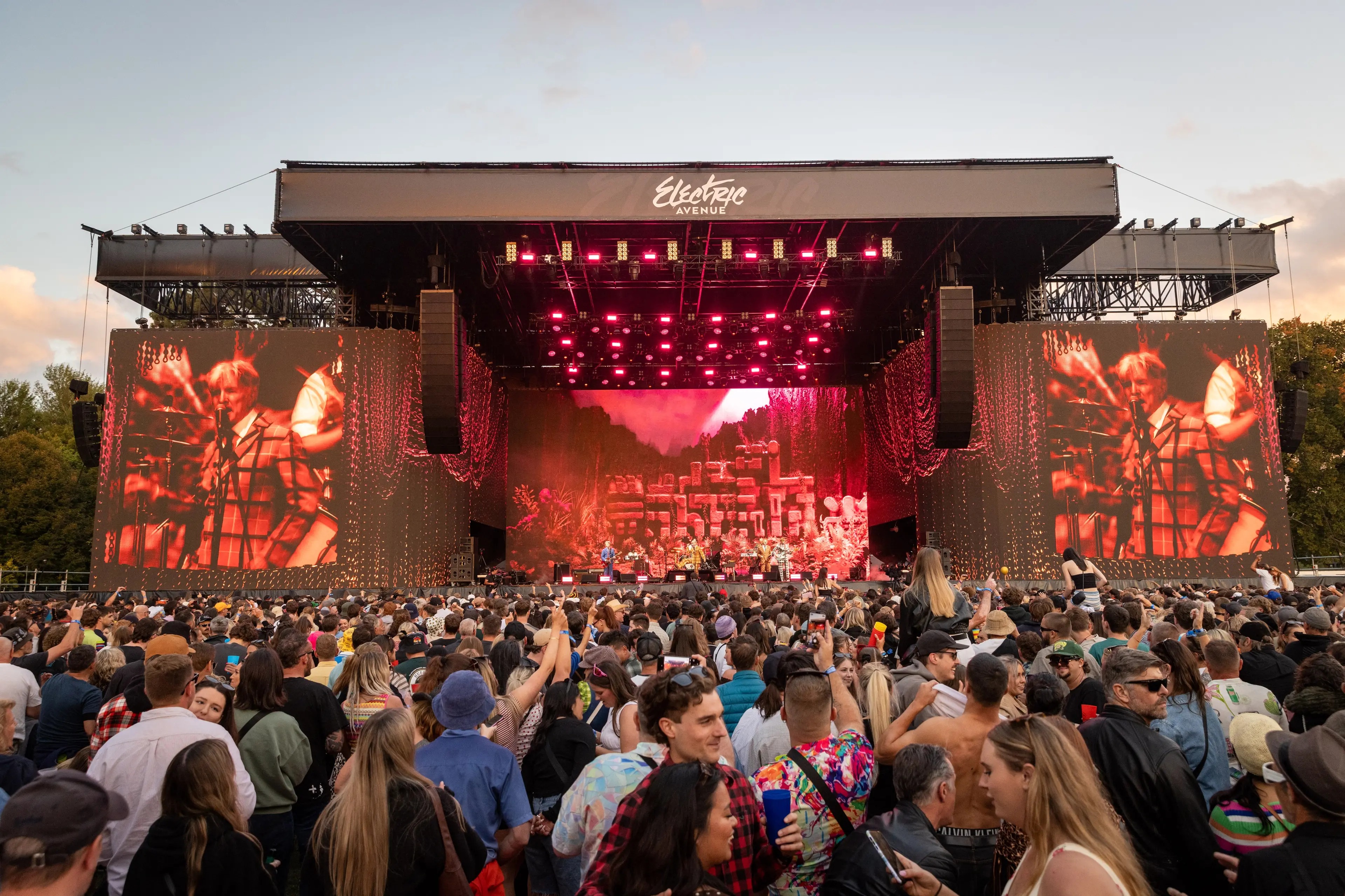 Electric Avenue festival crowd image used for the 2027 Christchurch ticket announcement.