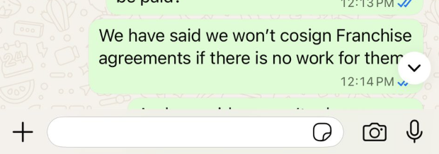 Candoo: no cosigning franchise agreements without work.